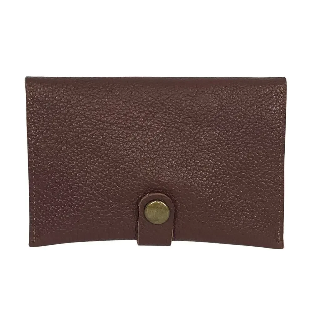 ELEPHANT‑SHAPED LEATHER CARD WALLET – GOOD FORTUNE SYMBOL – SNAP CLOSURE